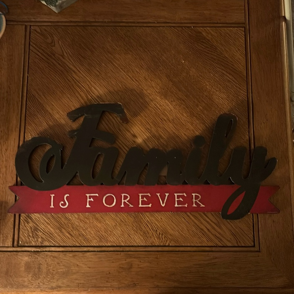 New! Family is Forever red and black plaque from Hobby Lobby